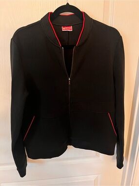Scuderia Ferrari Black Bomber Jacket with Red Trim